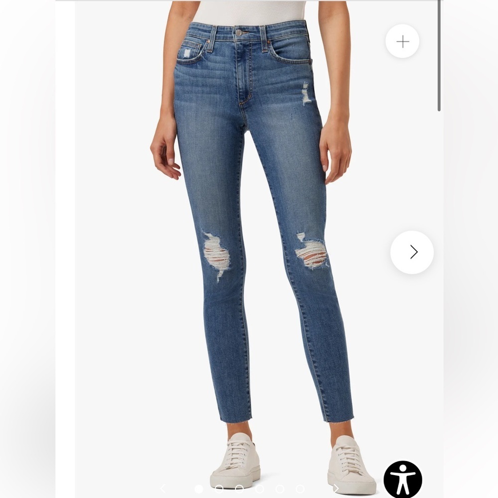 Joe's Medelline High Rise Skinny Ankle Jeans with Raw Hem Size 31